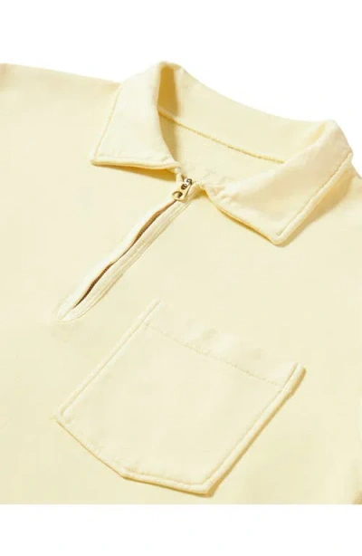 Fortela Yalep Brushed Jersey Quarter Zip Collared Sweatshirt In Yellow