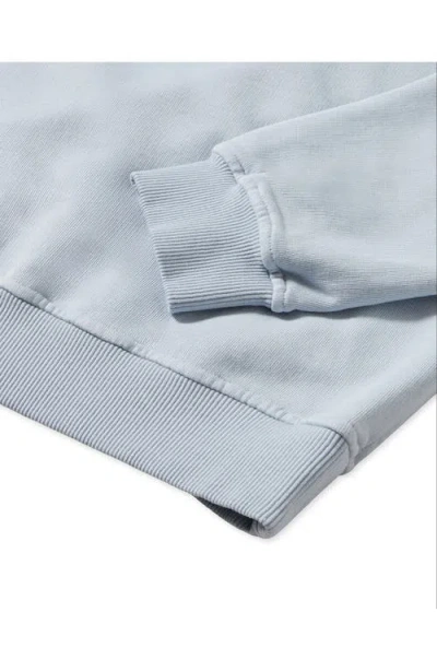 Fortela Yalep Brushed Jersey Quarter Zip Collared Sweatshirt In Blue