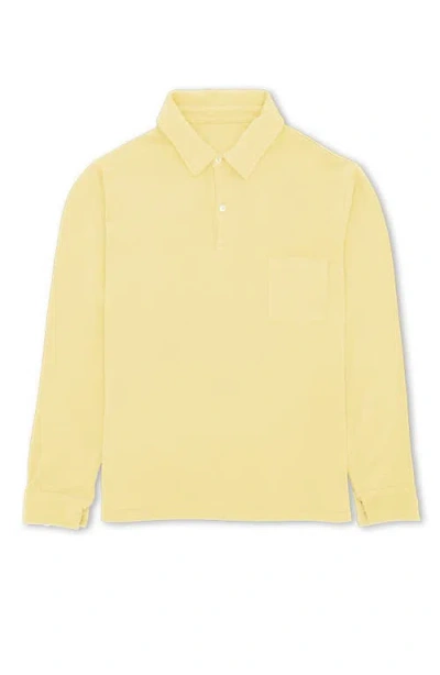 Fortela Missouri Cotton Long Sleeve Polo In Yellow