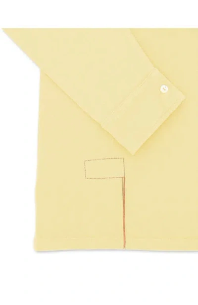 Fortela Missouri Cotton Long Sleeve Polo In Yellow