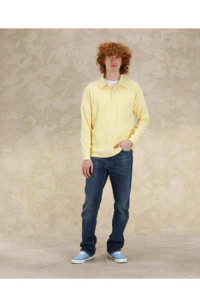 Fortela Missouri Cotton Long Sleeve Polo In Yellow