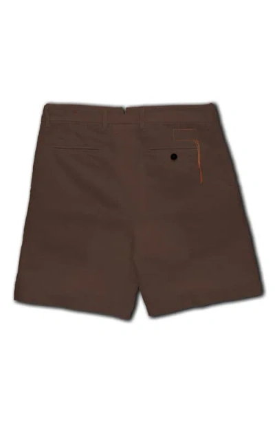 Fortela Beachshort Linen Bermuda Pleated Trousers In Brown