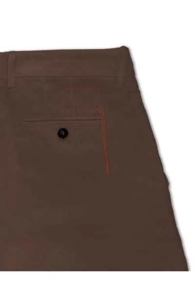 Fortela Beachshort Linen Bermuda Pleated Trousers In Brown