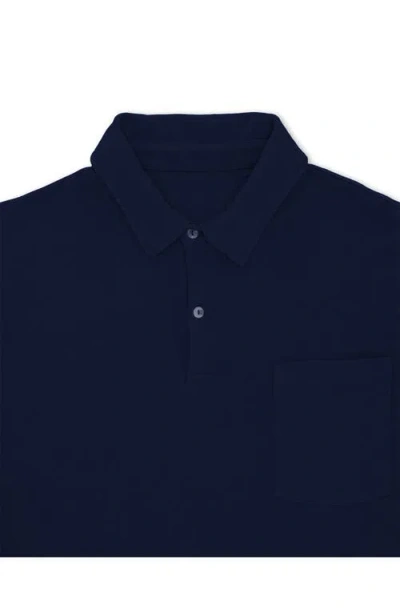 Fortela Missouri Cotton Long Sleeve Polo In Blue