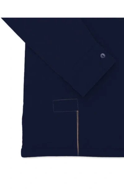 Fortela Missouri Cotton Long Sleeve Polo In Blue