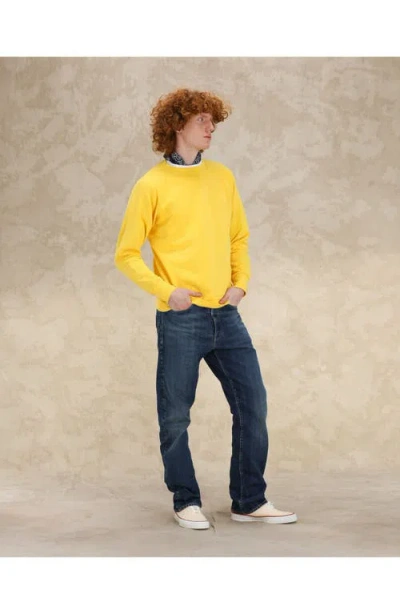 Fortela Harvard Brushed Jersey Raglan Sleeve Sweatshirt In Yellow