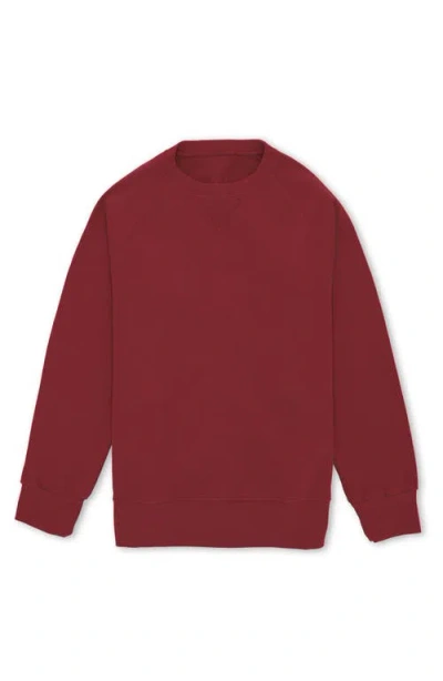 Fortela Harvard Brushed Jersey Raglan Sleeve Sweatshirt In Burgundy