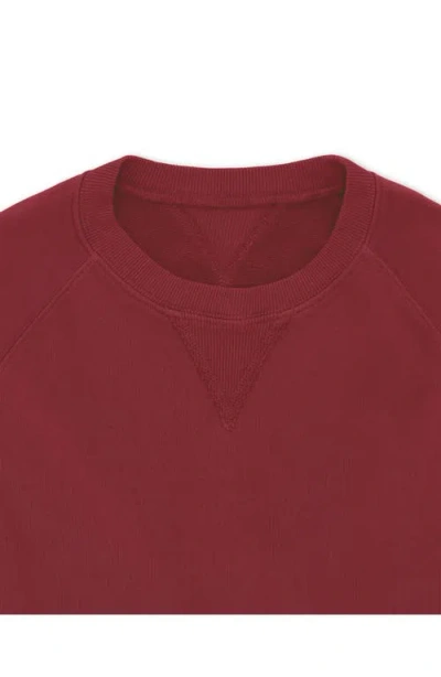 Fortela Harvard Brushed Jersey Raglan Sleeve Sweatshirt In Burgundy