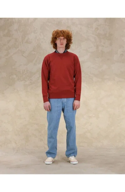 Fortela Harvard Brushed Jersey Raglan Sleeve Sweatshirt In Burgundy