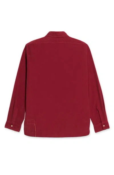 Fortela Work Corduroy Shirt In Burgundy