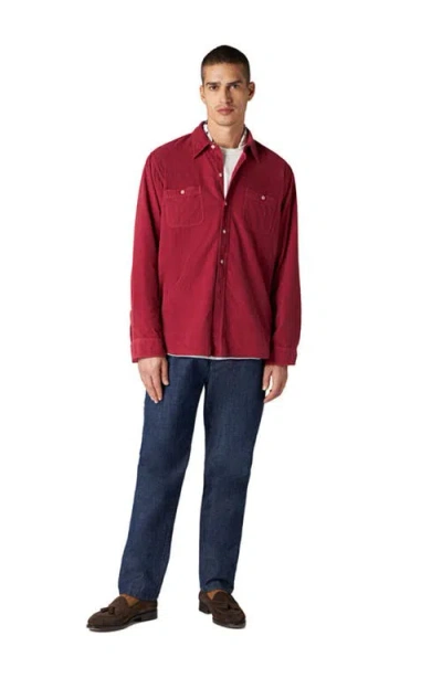 Fortela Work Corduroy Shirt In Burgundy