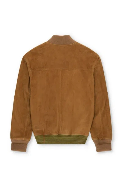 Fortela Cruiser Suede Bomber Jacket In Brown