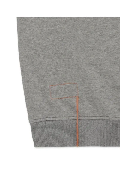 Fortela Yalepm Brushed Jersey Quarter Zip Collared Short Sleeve Sweatshirt In Gray