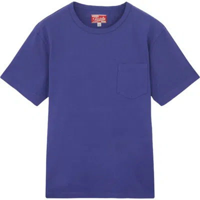 Fortela Tubejp Cotton Chest Pocket T-shirt In Blue