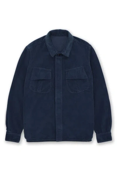 Fortela Short Corduroy Overshirt In Blue
