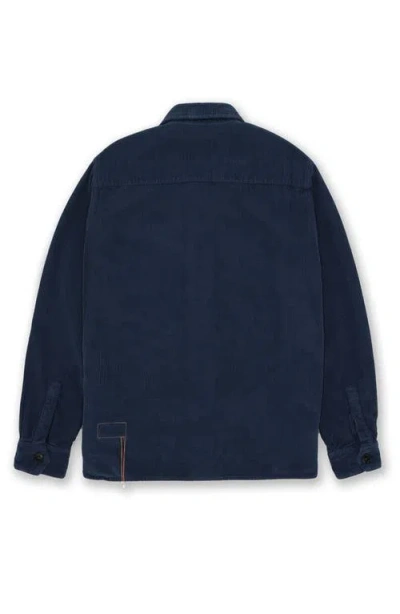 Fortela Short Corduroy Overshirt In Blue