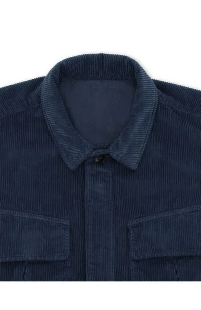 Fortela Short Corduroy Overshirt In Blue