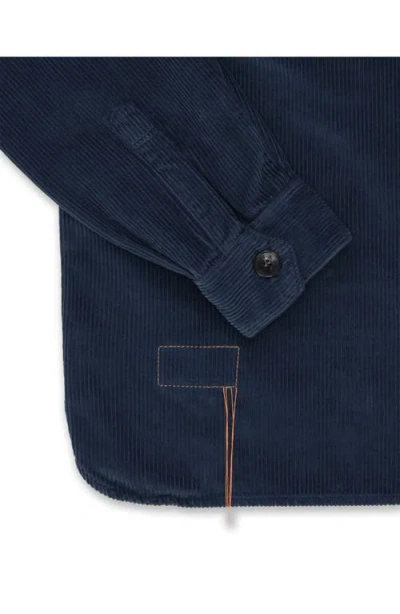 Fortela Short Corduroy Overshirt In Blue