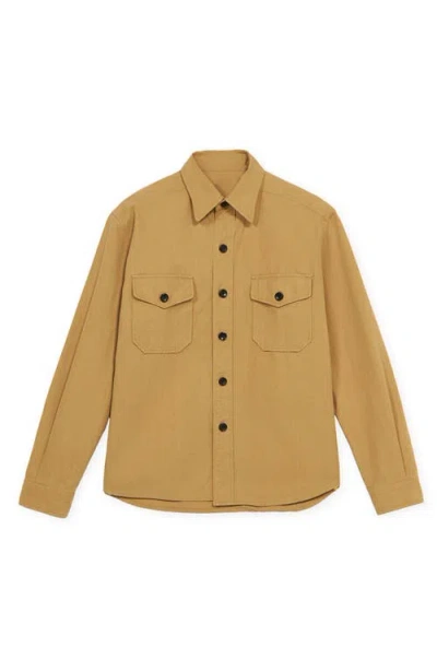 Fortela Kenny Cotton Overshirt In Brown