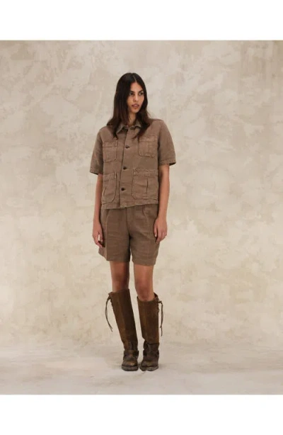 Fortela Bohem Safari Short Sleeve Linen Shirt