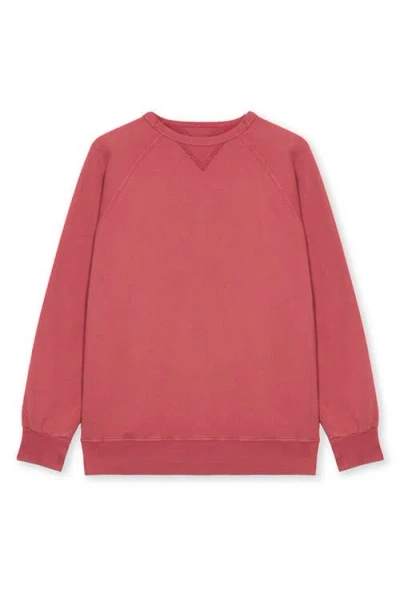 Fortela Harvard Fleece Jersey Raglan Sleeve Sweatshirt In Red
