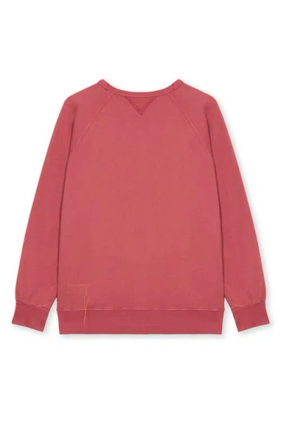 Fortela Harvard Fleece Jersey Raglan Sleeve Sweatshirt In Red