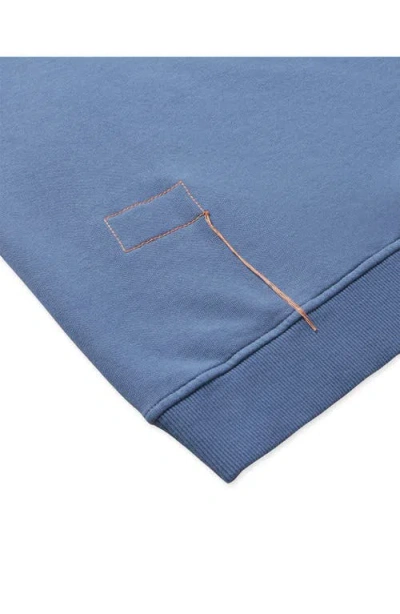 Fortela York Brushed Jersey Quarter Zip Collared Short Sleeve Sweatshirt In Blue