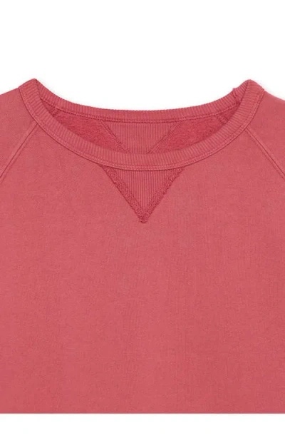 Fortela Harvard Fleece Jersey Raglan Sleeve Sweatshirt In Red