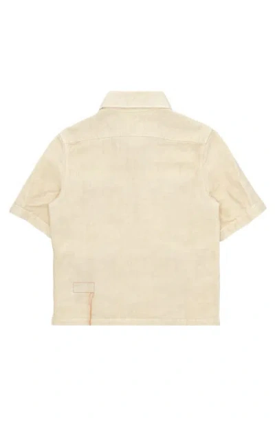 Fortela Bohem Safari Short Sleeve Linen Shirt In Gray