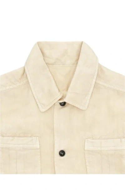 Fortela Bohem Safari Short Sleeve Linen Shirt In Gray