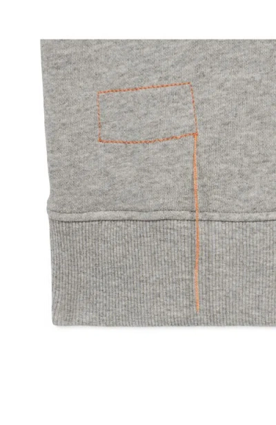 Fortela York Brushed Jersey Quarter Zip Collared Short Sleeve Sweatshirt In Gray