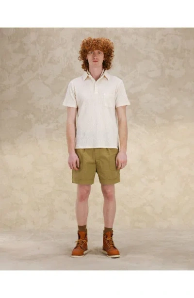 Fortela Missourim Waffle Jersey Short Sleeve Polo In Gray