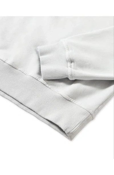 Fortela Yalepcoach Brushed Jersey Quarter Zip Collared Printed Sweatshirt In White