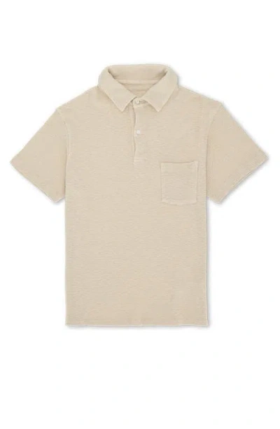 Fortela Missourim Waffle Jersey Short Sleeve Polo In Neutral