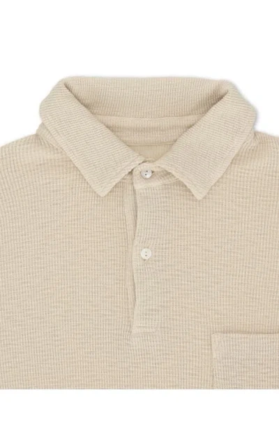 Fortela Missourim Waffle Jersey Short Sleeve Polo In Neutral