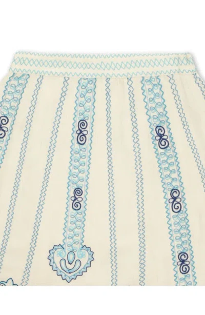 Fortela Nicea Bi-color Embroidery Skirt In Neutral