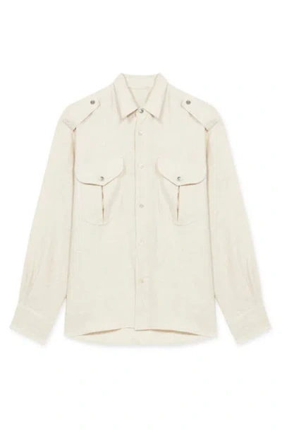 Fortela Luke Sahariana Linen Shirt In Neutral