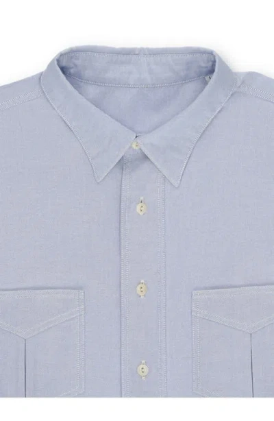 Fortela Osumi Cotton Oxford Shirt In Blue