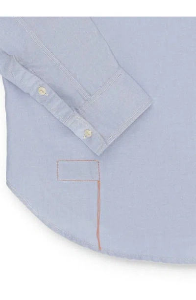 Fortela Osumi Cotton Oxford Shirt In Blue