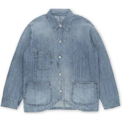 Fortela Trading Bleach Wash Denim Jacket In Blue