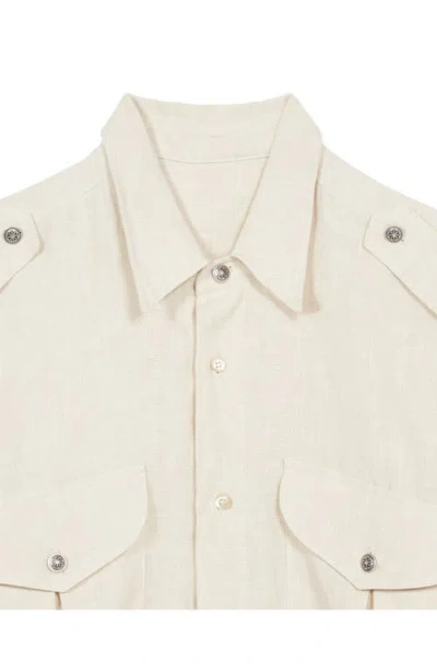 Fortela Luke Sahariana Linen Shirt In Neutral