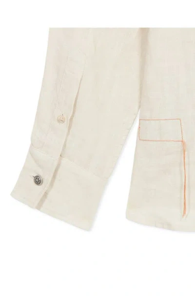 Fortela Luke Sahariana Linen Shirt In Neutral