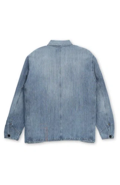 Fortela Trading Bleach Wash Denim Jacket In Blue