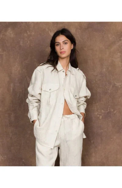 Fortela Luke Sahariana Linen Shirt In Neutral