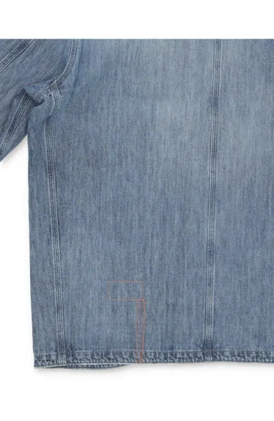 Fortela Trading Bleach Wash Denim Jacket In Blue