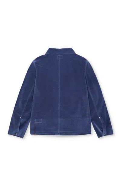 Fortela Welder Suede Leather Jacket In Blue