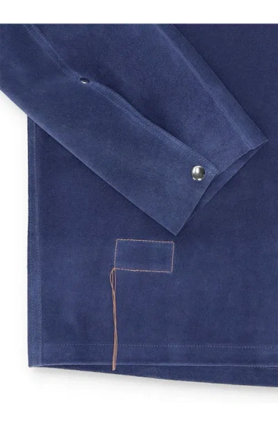 Fortela Welder Suede Leather Jacket In Blue