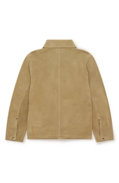 Fortela Welder Suede Leather Jacket In Brown