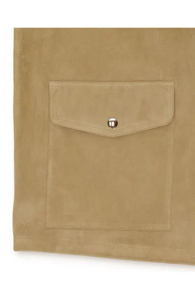 Fortela Welder Suede Leather Jacket In Brown