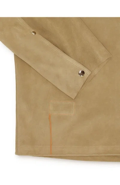 Fortela Welder Suede Leather Jacket In Brown